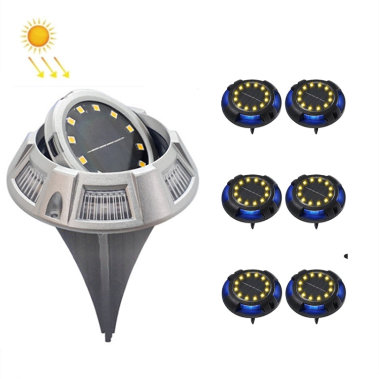 Outdoor Solar Underground Lamp Rotating Buried Lawn Lamp , Spec:, 12 LEDs White+Blue Light (Aluminum Shell), 12 LEDs Warm+Blue Light (Aluminum Shell), 12 LEDs White+Color Llight (Aluminum Shell), 12 LEDs Warm+Color Light (Aluminum Shell)���������������...