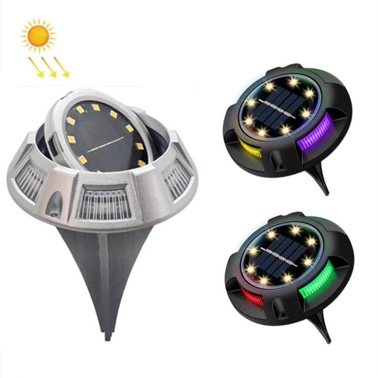 Outdoor Solar Underground Lamp Rotating Buried Lawn Lamp , Spec:, 12 LEDs White+Blue Light (Aluminum Shell), 12 LEDs Warm+Blue Light (Aluminum Shell), 12 LEDs White+Color Llight (Aluminum Shell), 12 LEDs Warm+Color Light (Aluminum Shell)���������������...