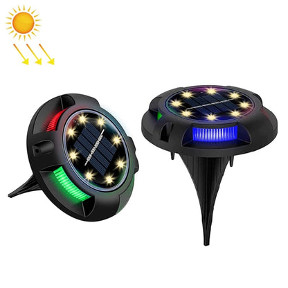 Outdoor Solar Underground Lamp Rotating Buried Lawn Lamp , Spec:, 12 LEDs White+Blue Light (Aluminum Shell), 12 LEDs Warm+Blue Light (Aluminum Shell), 12 LEDs White+Color Llight (Aluminum Shell), 12 LEDs Warm+Color Light (Aluminum Shell)���������������...