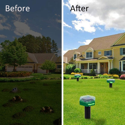 Outdoor Hexagonal Solar Ultrasonic Mole Repeller Inserted Into The Lawn Outdoor Animal Repeller, Animal Repeller