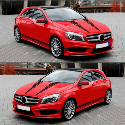D-1037 Striped Car Sticker Car Side Door Cover Rearview Mirror Combination Sticker, D-1037