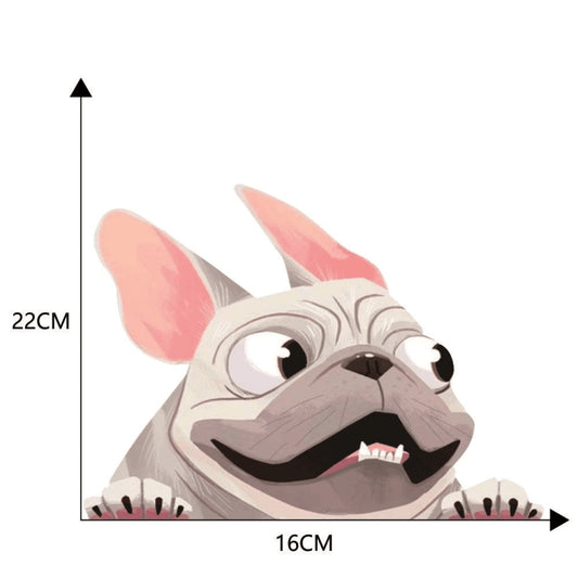 3 PCS D-840 Three-Dimensional Personalized Graphic Car Sticker Puppy Cartoon Colorful Vinyl Decals For Car Windows, A, B, C