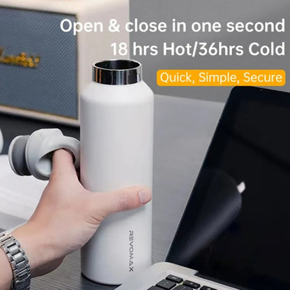 REVOMAX Stainless Steel Vacuum Flask Outdoor Car Vacuum Flask, Capacity：, 266ml (Matcha Green), 266ml (Bubble Blue), 266ml (Cherry Pink), 266ml (Polar White), 365ml (Star Black), 365ml (Polar White), 365ml (Cherry Pink), 365ml (Bubble Blue)������������...