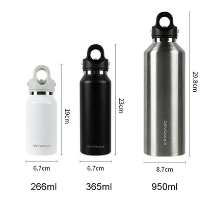 REVOMAX Stainless Steel Vacuum Flask Outdoor Car Vacuum Flask, Capacity：, 266ml (Matcha Green), 266ml (Bubble Blue), 266ml (Cherry Pink), 266ml (Polar White), 365ml (Star Black), 365ml (Polar White), 365ml (Cherry Pink), 365ml (Bubble Blue)������������...