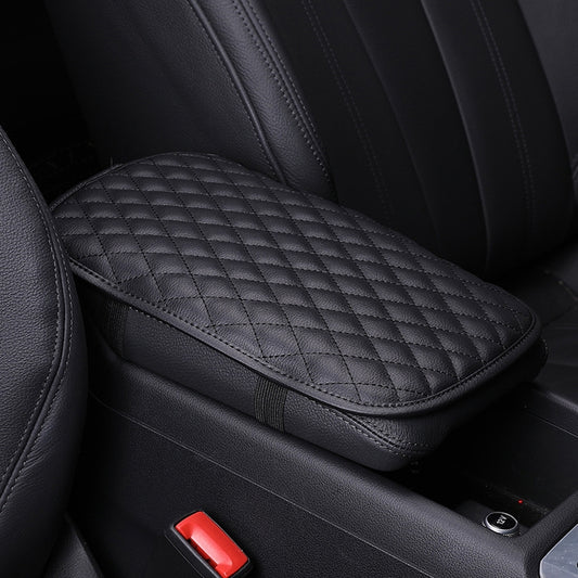 Leather Car Universal Central Armrests Pad Anti-Slip Armrest Box Mat, Universal