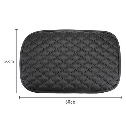 Leather Car Universal Central Armrests Pad Anti-Slip Armrest Box Mat, Universal