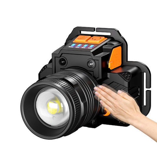 SASQUATCH T50 USB Charging Smart Sensor Head-Mounted Fishing Light Zoom Headlight Outdoor Miners Lamp,Style:, T8  (2 x 1200MA  Battery), T8  (2 x 2000MA Battery)