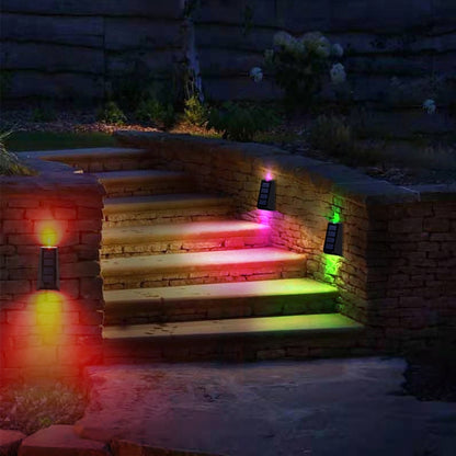 2 PCS N771 Solar Wall Light Up And Down Lights Outdoor Wall Lights Garden Light, Colorful Light, Warm+White Light