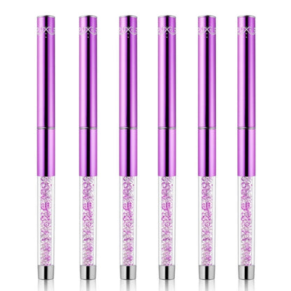 Nail Art Drawing Pen Purple Drill Rod Color Painting Flower Stripe Nail Brush With Pen Cover, Specification: 5mm, 20mm, 15mm, 11mm, 9mm, 7mm, 5mm