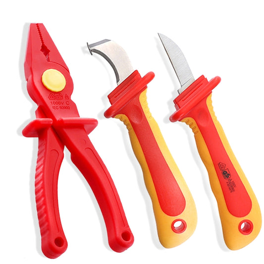 Resistant High Voltage Anti-Magnetic Insulated Plastic Tool, Style:, Vise, Electrician Straight Knife, Electrician Scimitar