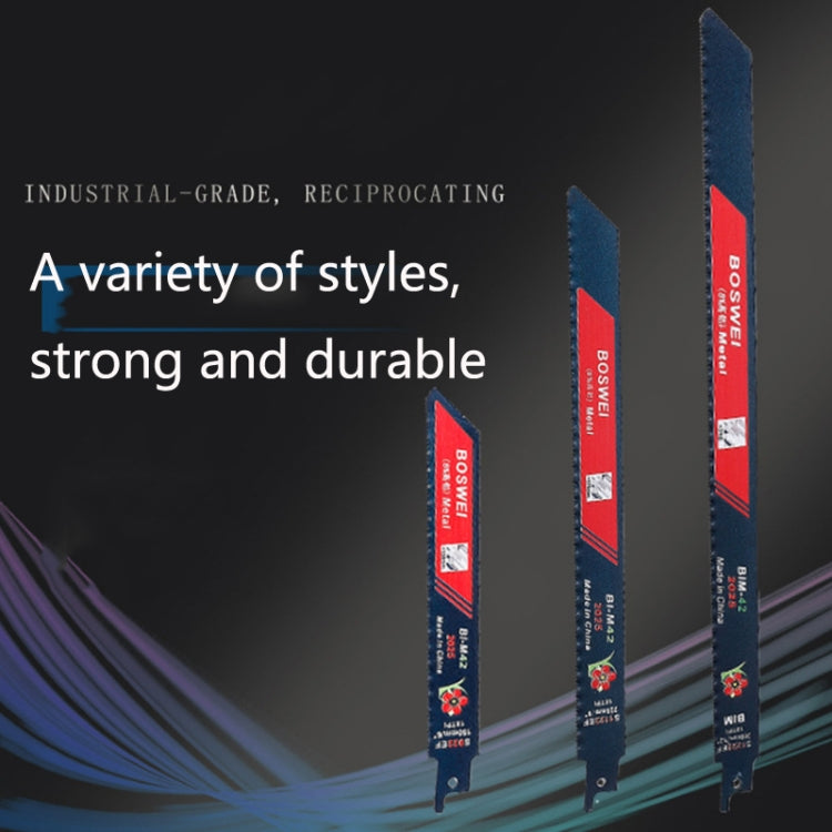 BOSWEI Hardcore Reciprocating Saw Strip Fine Teeth Saber Saw Blade Metal Plastic Wood Bimetal Curve Saw Blade, S922EF, S1122BF, S1122EF, S1222BF, S1222EF