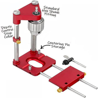 Accurate Positioning Belt Drilling Wood Drill Woodworking Locator Accessories Tool,Style:, Plastic (Red), Plastic  (Black)