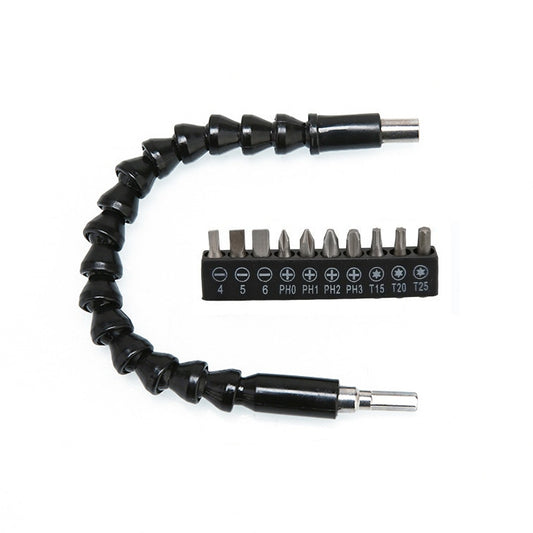 Electric Drill Universal Coupling Sleeve Bit Set Multifunctional Flexible Shaft Electric Drill Accessory Set, Style: 20 PCS / Set, 11 PCS / Set