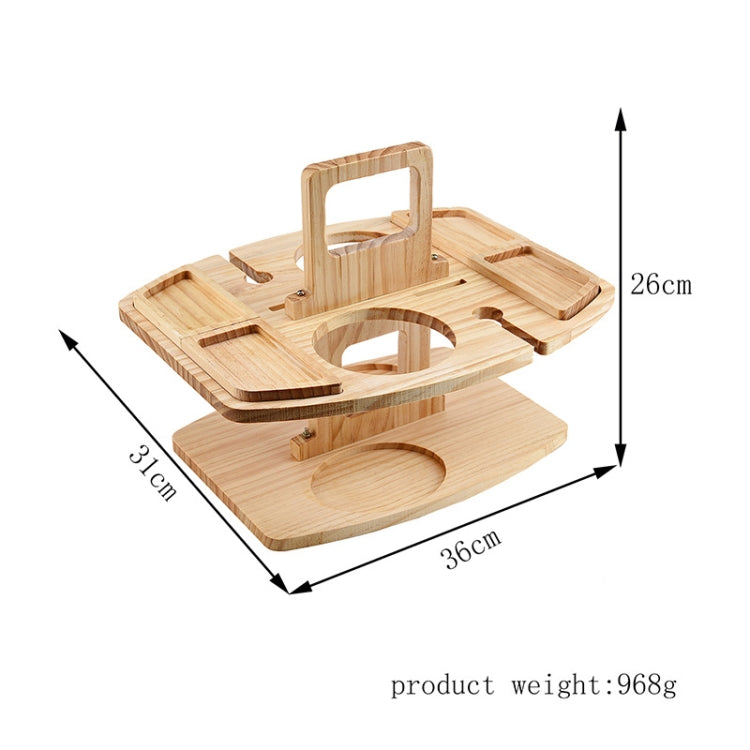 Portable Picnic Wooden Wine Glass Holder Detachable Wine Table