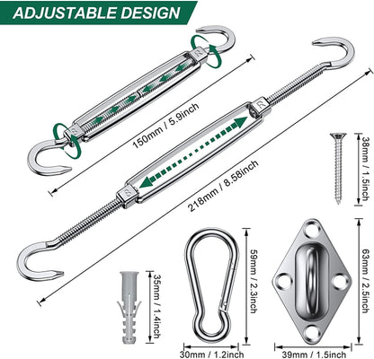 24 in 1 304 Stainless Steel Fixed Shade Sail Accessories Diamond Buckle Flower Basket Spring Buckle, Spec: