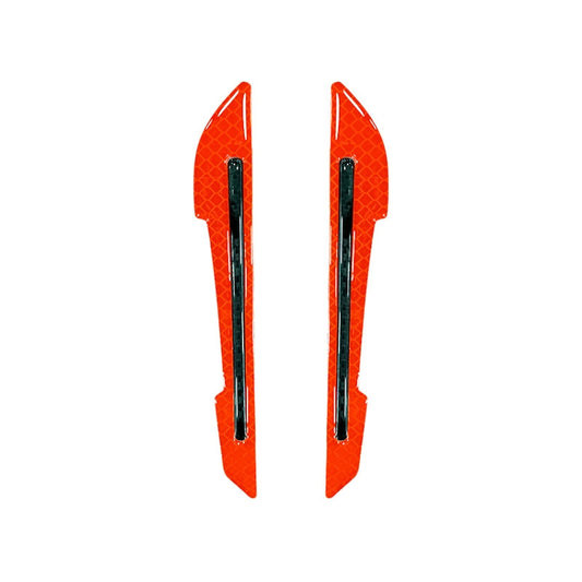 4 Sets Car Reflective Sticker Door Border Anti-Collision Strip Leaf Board Personality Rear View Mirror Warning Sticker, Red, Yellow, White, Green, Blue