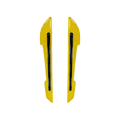 4 Sets Car Reflective Sticker Door Border Anti-Collision Strip Leaf Board Personality Rear View Mirror Warning Sticker, Red, Yellow, White, Green, Blue