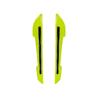 4 Sets Car Reflective Sticker Door Border Anti-Collision Strip Leaf Board Personality Rear View Mirror Warning Sticker, Red, Yellow, White, Green, Blue