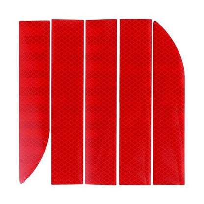 5 Sets Car Trunk Reflective Decorative Strip Anti-Scratch Car Tail Warning Decorative Stickers, Fluorescent Yellow, Red, Blue, Yellow, White