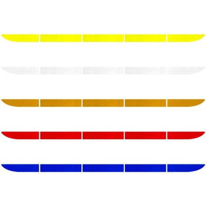 5 Sets Car Trunk Reflective Decorative Strip Anti-Scratch Car Tail Warning Decorative Stickers, Fluorescent Yellow, Red, Blue, Yellow, White