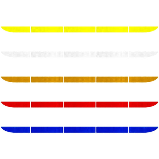 5 Sets Car Trunk Reflective Decorative Strip Anti-Scratch Car Tail Warning Decorative Stickers, Fluorescent Yellow, Red, Blue, Yellow, White