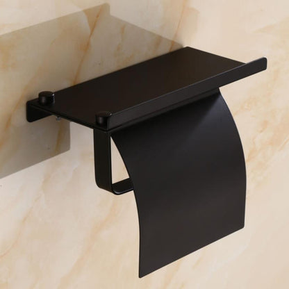 4103 Stainless Steel Roll Paper Holder Mobile Phone Paper Towel Rack Hotel Bathroom Rack, Color:, Mirror, Black
