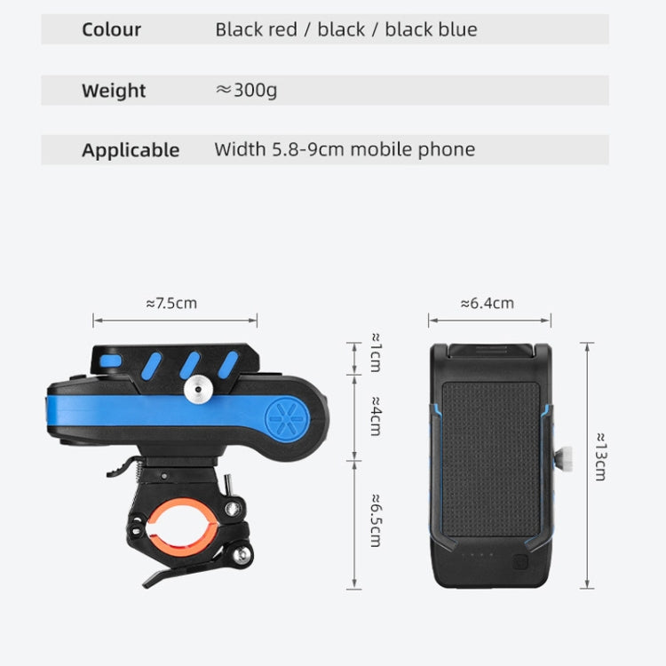 BG-2021 Bicycle Front Light 4 In 1 Mobile Phone Holder Horn Light Mountain Bike Front Light