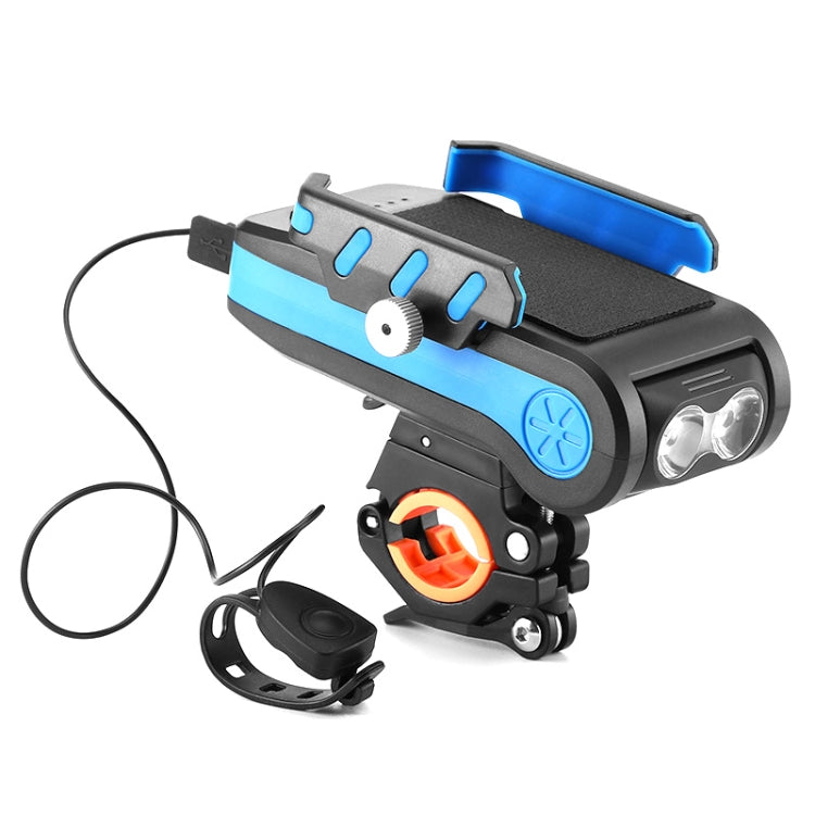 BG-2021 Bicycle Front Light 4 In 1 Mobile Phone Holder Horn Light Mountain Bike Front Light