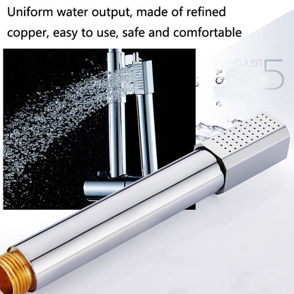 Brass Stainless Steel Hand-Held Pressurized Shower Head, Square, Round