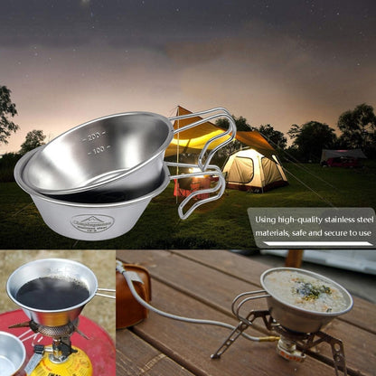 Campingmoon S220 Outdoor Portable Thickened Stainless Steel Bowl Camping Multi-Purpose Cutlery