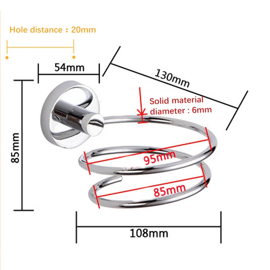 Hair Dryer Bracket Bathroom Hairdressing 304 Stainless Steel Rack, 304 Stainless Steel Rack