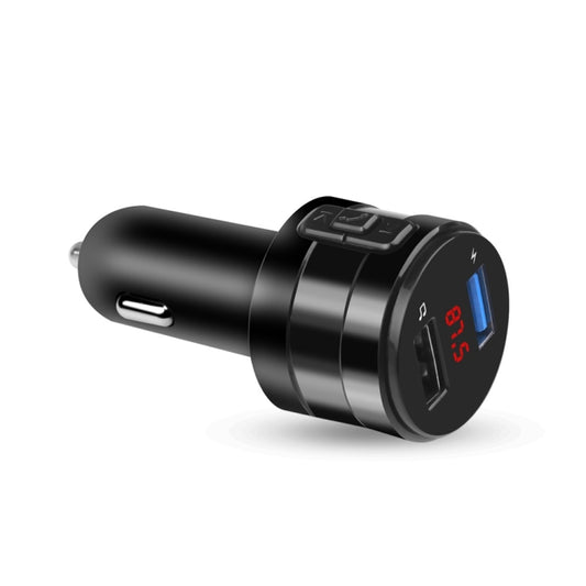 Car Bluetooth Handsfree Car FM Transmitter Music Player Car Charger, X20 Black