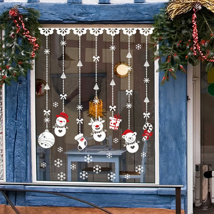 1 Set Christmas Snowman Ornaments Glass Door Window Electrostatic Sticker, Snowman Sticker