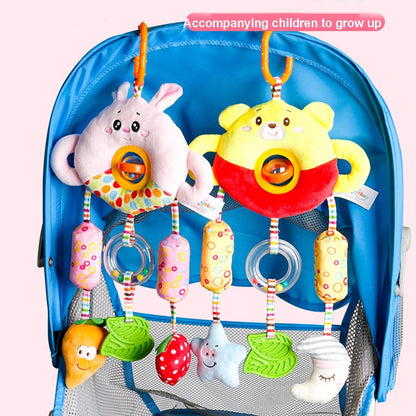 Stroller Toy 0-1 Year Old Bed Hanging Turn Bead Doll Baby Bed Bell Plush Rattle, H168190-3A Bear, H168190-3B Rabbit