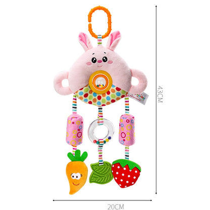 Stroller Toy 0-1 Year Old Bed Hanging Turn Bead Doll Baby Bed Bell Plush Rattle, H168190-3A Bear, H168190-3B Rabbit