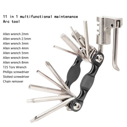 BG-9835D Bicycle Multi-Function Maintenance Curved 11 In 1 Tool Mountain Highway Bike With Interception Machine Combination Tool