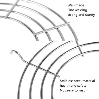 Semi-Circular Stainless Steel Drain Rack Kitchen Steamed Vegetables Rack, Size: Large 30cm, 24cm, 26cm, 30cm