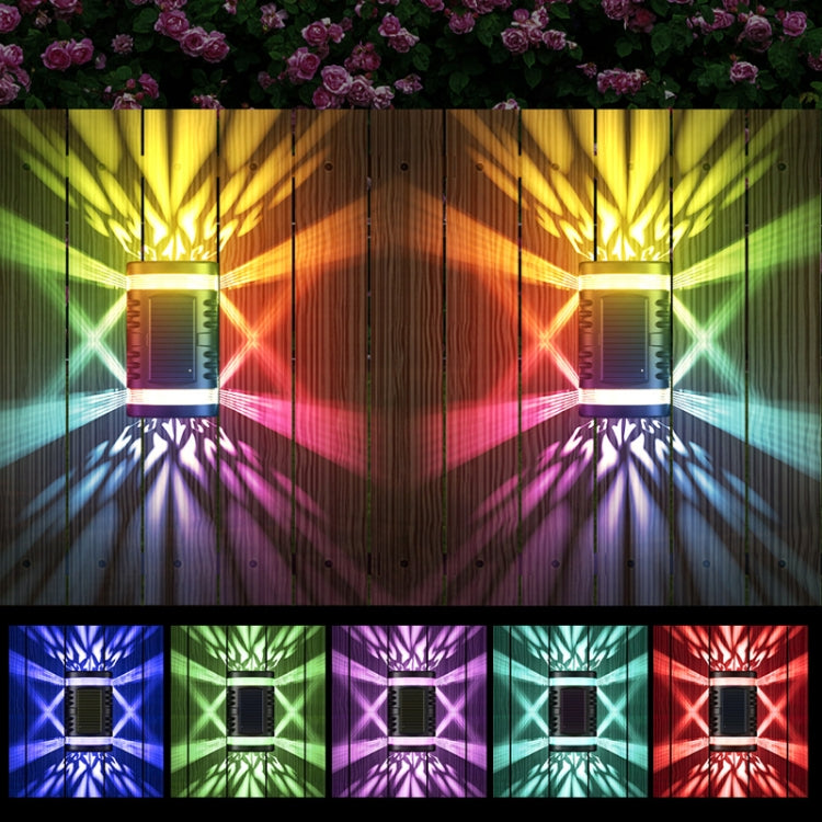 HP-2106 80LM 2 LED Outdoor Solar Automatic Light Sensor Wall Light Garden LED Wall Light, White Light, Warm Light, Colorful Light