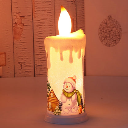زينة عيد الميلاد، ضوء ليلي LED، محاكاة لهب شمعة، أ-سانتا كلوز، أ-رجل ثلج، ب-سانتا كلوز، ب-رجل ثلج