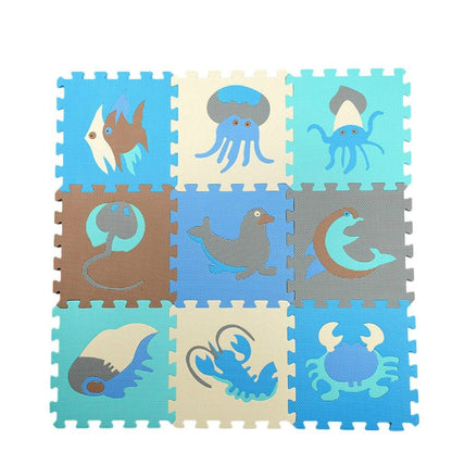 9pcs / Set Splicing Mobilization EVA Marine Foam Mats Children Educational Toys Puzzle Anti-skid And Anti-fall Crawling Mat