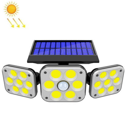 Solar 3-Head Rotatable Wall Lights Human Sense Outdoor Waterproof Garden Street Light, 112 LED, 138 LED, 132 COB