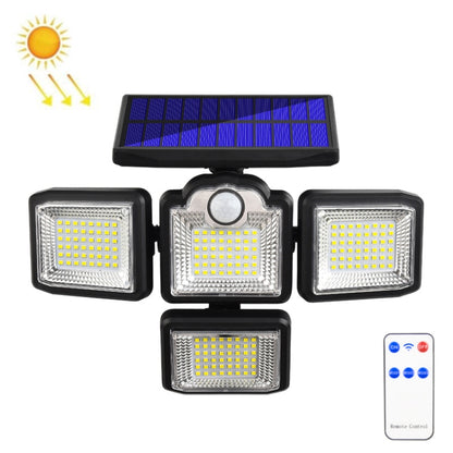 TG-TY085 Solar 4-Head Rotatable Wall Light with Remote Control Body Sensing Outdoor Waterproof Garden Lamp, Style:, 192 LED Integrated, 198 LED Integrated, 192 COB Integrated, 198 COB Integrated, 192 LED Separated, 198 LED Separated, 192 COB Separated�...