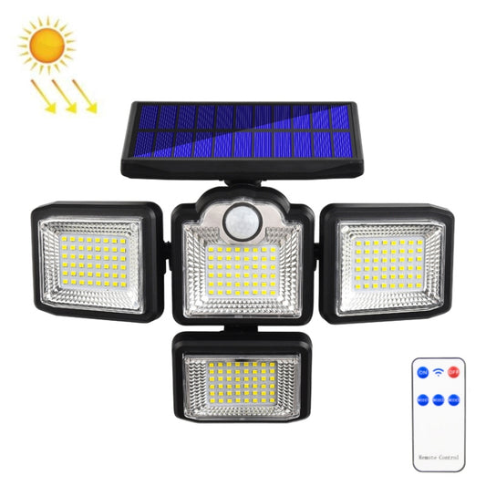 TG-TY085 Solar 4-Head Rotatable Wall Light with Remote Control Body Sensing Outdoor Waterproof Garden Lamp, Style:, 192 LED Integrated, 198 LED Integrated, 192 COB Integrated, 198 COB Integrated, 192 LED Separated, 198 LED Separated, 192 COB Separated�...