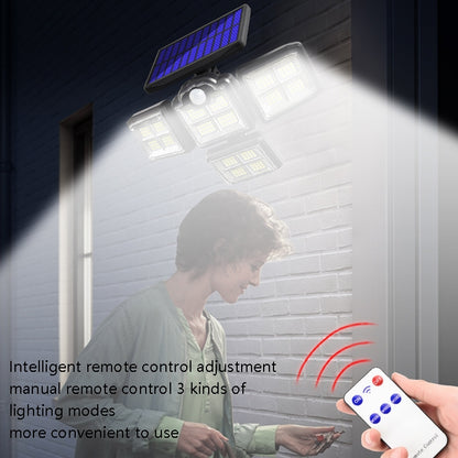 TG-TY085 Solar 4-Head Rotatable Wall Light with Remote Control Body Sensing Outdoor Waterproof Garden Lamp, Style:, 192 LED Integrated, 198 LED Integrated, 192 COB Integrated, 198 COB Integrated, 192 LED Separated, 198 LED Separated, 192 COB Separated�...