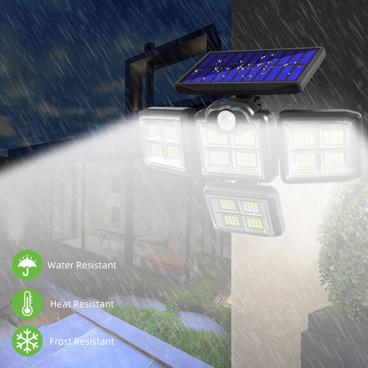 TG-TY085 Solar 4-Head Rotatable Wall Light with Remote Control Body Sensing Outdoor Waterproof Garden Lamp, Style:, 192 LED Integrated, 198 LED Integrated, 192 COB Integrated, 198 COB Integrated, 192 LED Separated, 198 LED Separated, 192 COB Separated�...