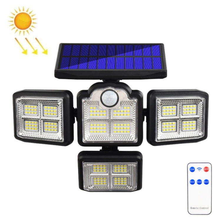 TG-TY085 Solar 4-Head Rotatable Wall Light with Remote Control Body Sensing Outdoor Waterproof Garden Lamp, Style:, 192 LED Integrated, 198 LED Integrated, 192 COB Integrated, 198 COB Integrated, 192 LED Separated, 198 LED Separated, 192 COB Separated�...