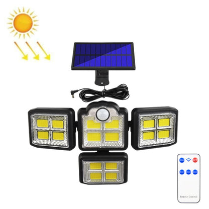 TG-TY085 Solar 4-Head Rotatable Wall Light with Remote Control Body Sensing Outdoor Waterproof Garden Lamp, Style:, 192 LED Integrated, 198 LED Integrated, 192 COB Integrated, 198 COB Integrated, 192 LED Separated, 198 LED Separated, 192 COB Separated�...