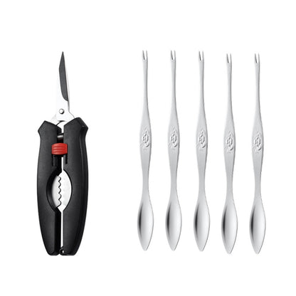 Crab Tool 304 Stainless Steel Crab Fork Crab Scissors Crab Needle,Style:, 2 Fork 1 Knife, 4 Fork 1 Knife, 5 Fork 1 Knife, 2 Fork 1 Knife 1 Box, 4 Fork 1 Knife 1 Box, 5 Fork 1 Knife 1 Box