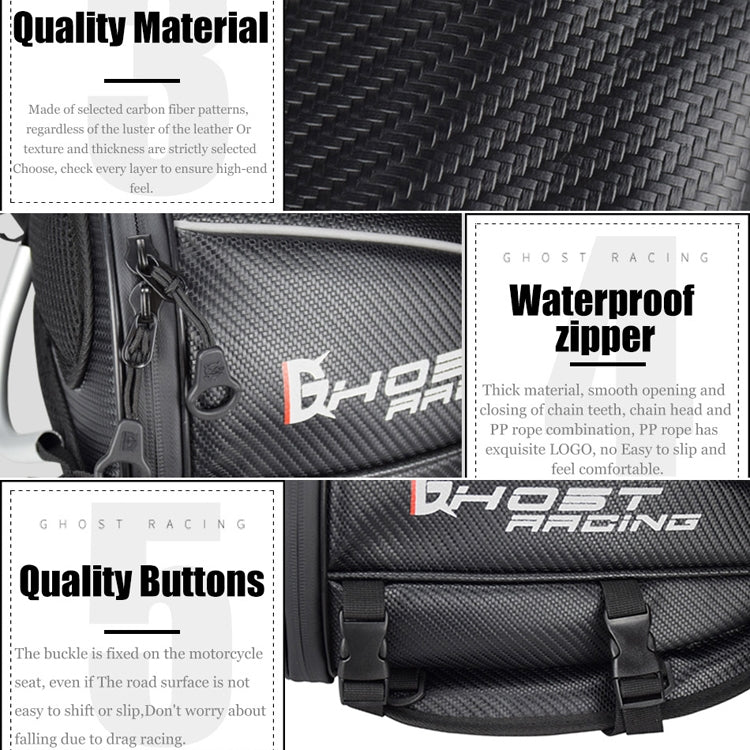 GHOST RACING GR-CWB04 Motorcycle Riding Bag Locomotive Back Bag, Locomotive Back Bag