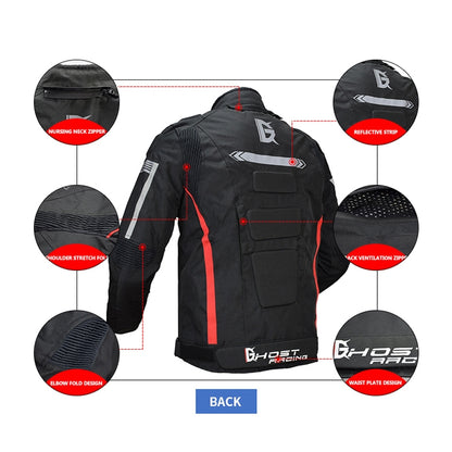 GHOST RACING GR-Y07 Motorcycle Cycling Jacket Four Seasons Locomotive Racing Anti-Fall Cloth, M, L, XL, XXL, XXXL, XXXXL, XXXXXL